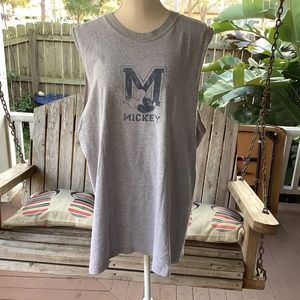 Disney Mickey Mouse sleeves Navy blue  front logo t shirt size XLarge